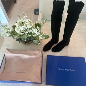 Black Suede Over-the-Knee Boots